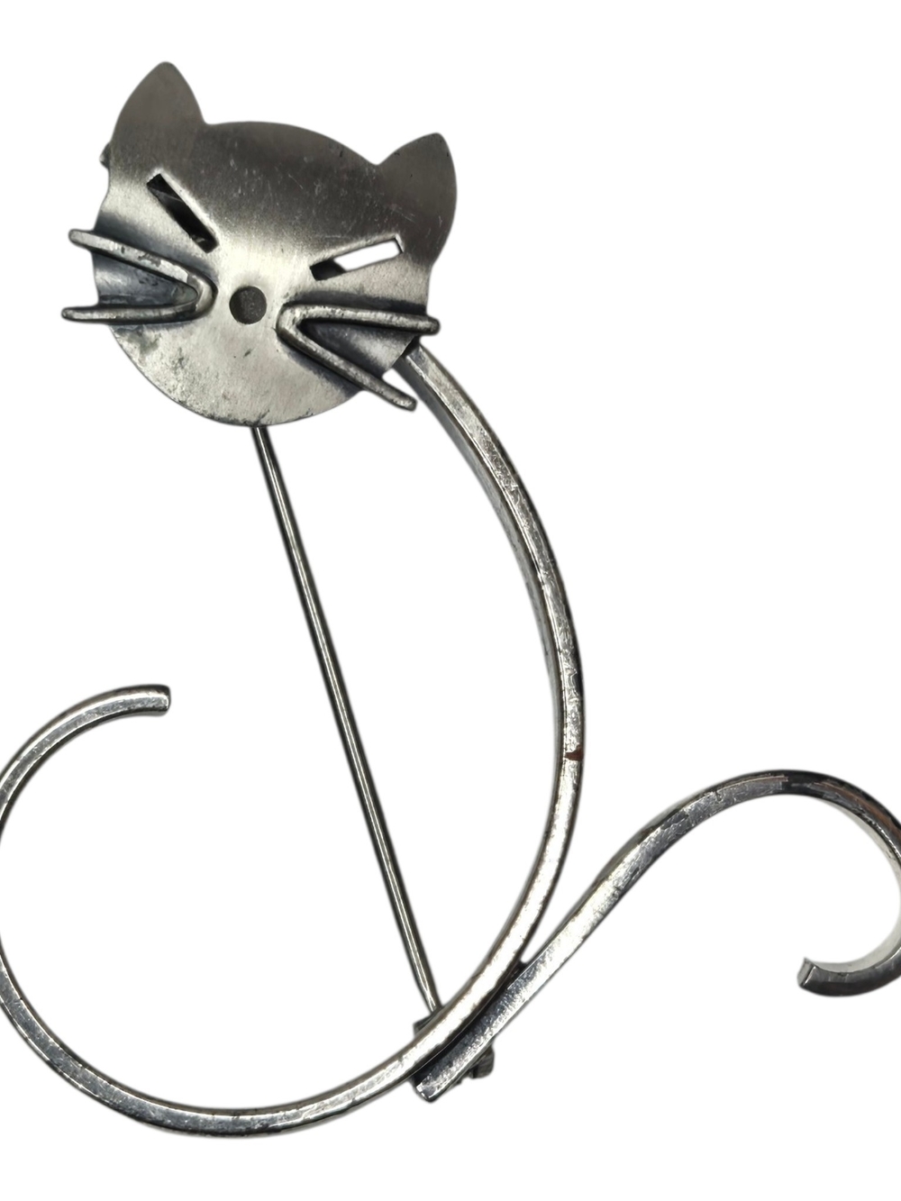 Vintage Sterling Silver Cat Kitten Brooch Pin - Beau 925 Hallmarked